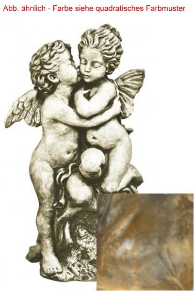 Gartenfigur Skulpturduett "DER ERSTE KUSS" Rosteffekt - Original von Vidroflor