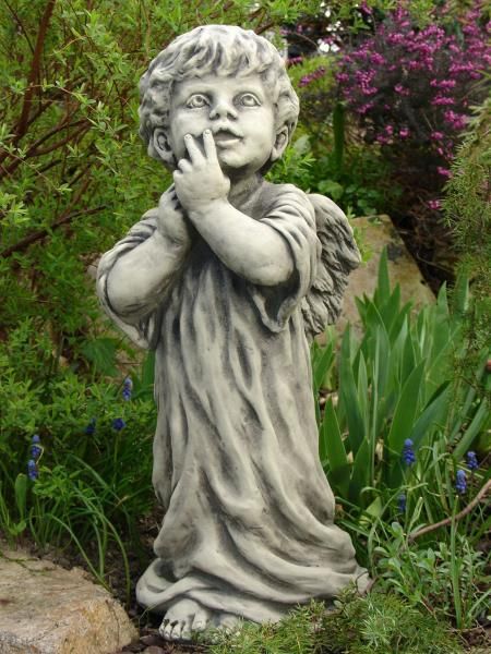Gartenfigur Engel, "ZECHIEL", Steinguss - Original von Vidroflor