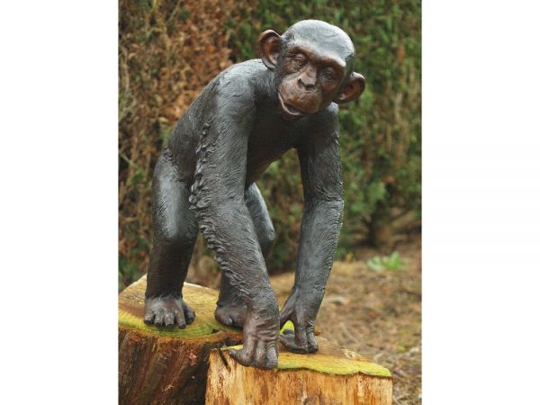 Bronzefigur Schimpanse
