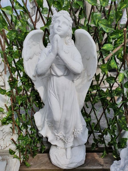 Gartenfigur Engel betend, weiß