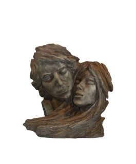 Gartenfigur Gesichterpaar, Steinguss, Edition Oxid - Original von Vidroflor