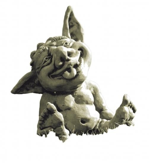 Gartenfigur Troll-Baby "FIN", Steinguss - Original von Vidroflor