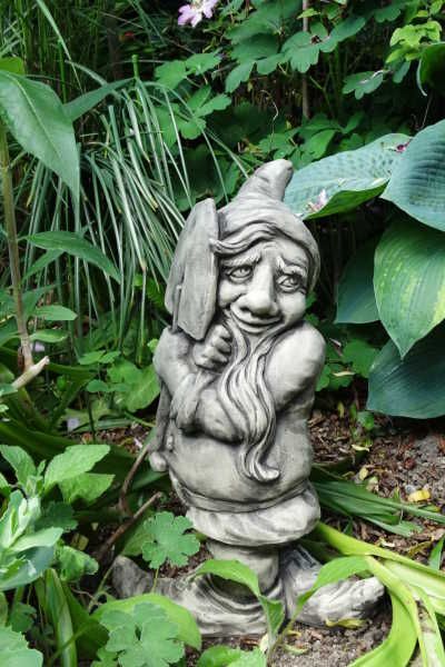 Gartenfigur Zwerg mit Schaufel, Steinguss - Original von Vidroflor