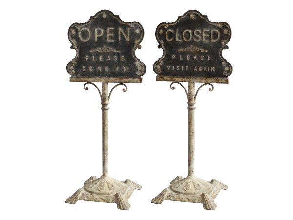 Schild "Open/Closed" 2er Set von Chic Antique