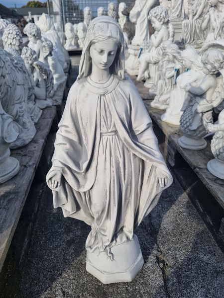 Gartenfigur "Madonna" Mutter Gottes, antik grau