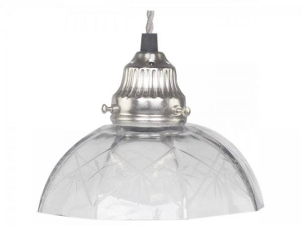 Lampe mit Schliff Glas handgemacht von Chic Antique
