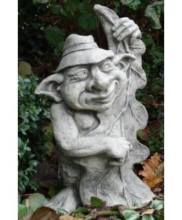 Gartenfigur Musiker-Troll "Kontrabass" - Original von Vidroflor
