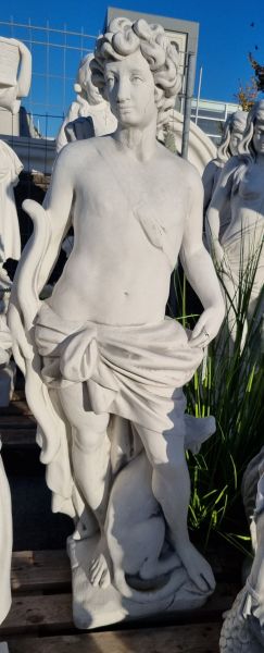Gartenfigur Jäger "Apollon", antik grau